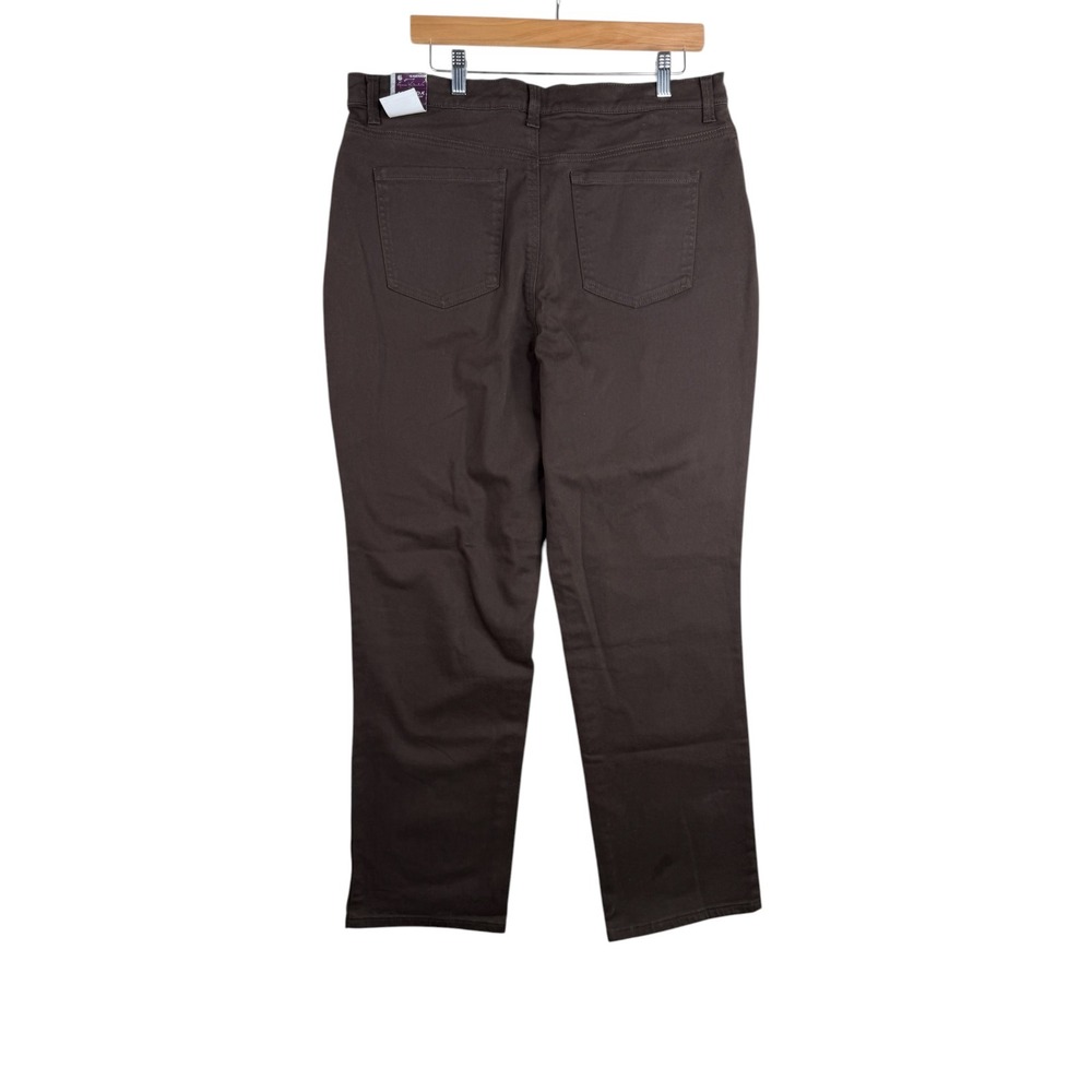 New Gloria Vanderbilt Amanda Slimming Classic Tapered Leg Pants size 16 Brown - Picture 9 of 12